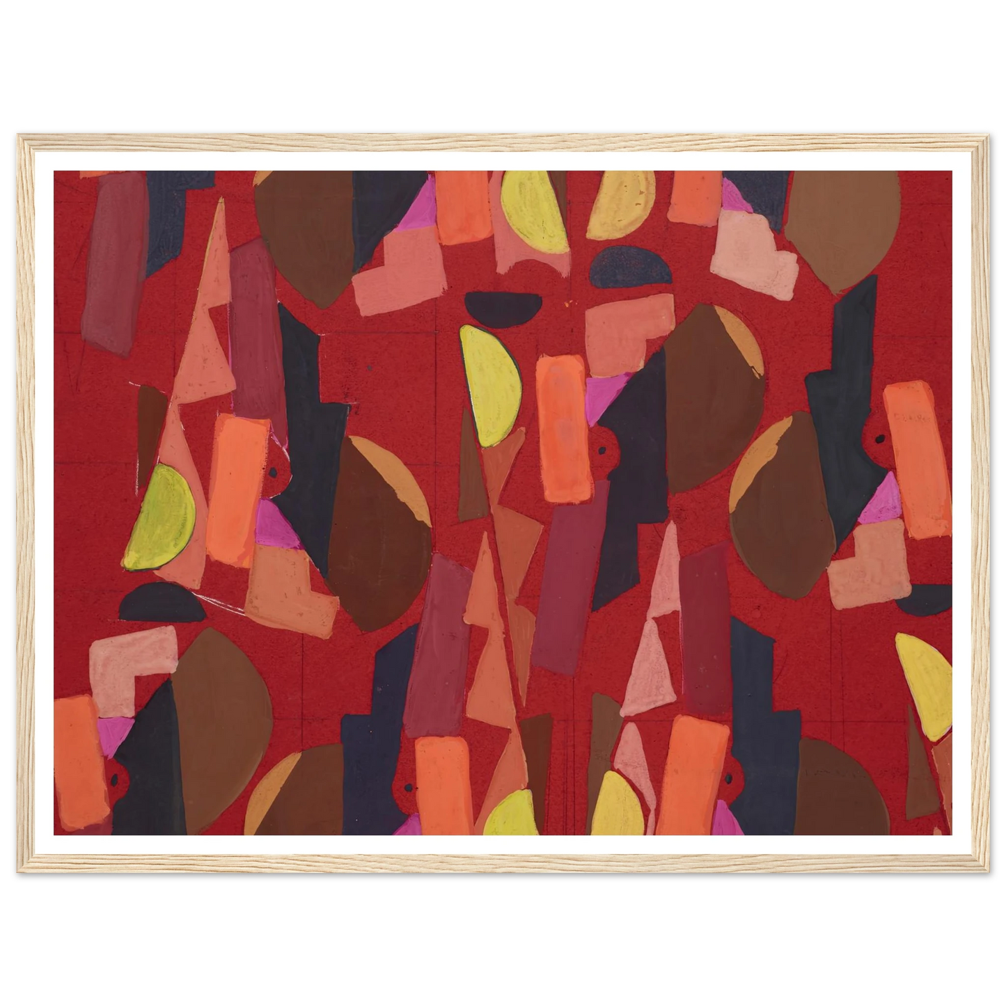 Untitled (Textile design no VI) (circa 1925) Art Print | Frances Hodgkins - Framed Poster - 30x40 cm / 12x16″ - Black frame