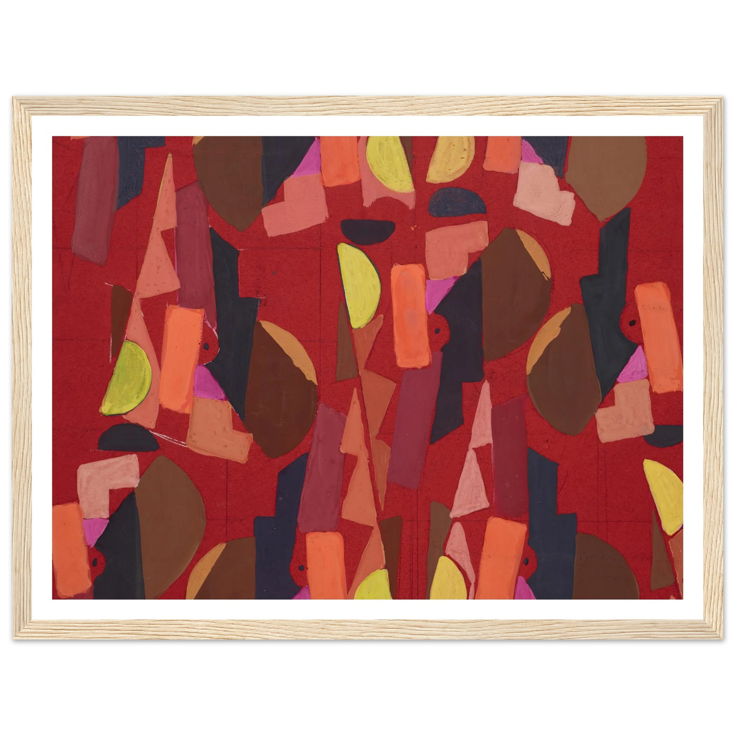 Untitled (Textile design no VI) (circa 1925) Art Print | Frances Hodgkins - Framed Poster - 30x40 cm / 12x16″ - Black frame