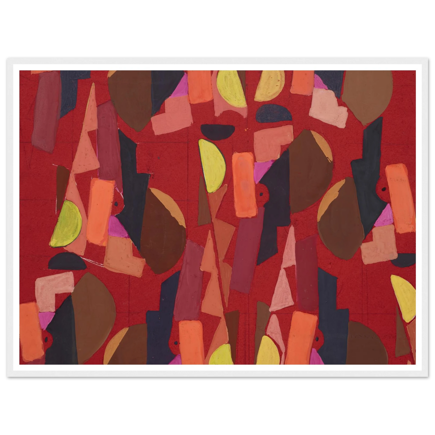 Untitled (Textile design no VI) (circa 1925) Art Print | Frances Hodgkins - Framed Poster - 30x40 cm / 12x16″ - Black frame