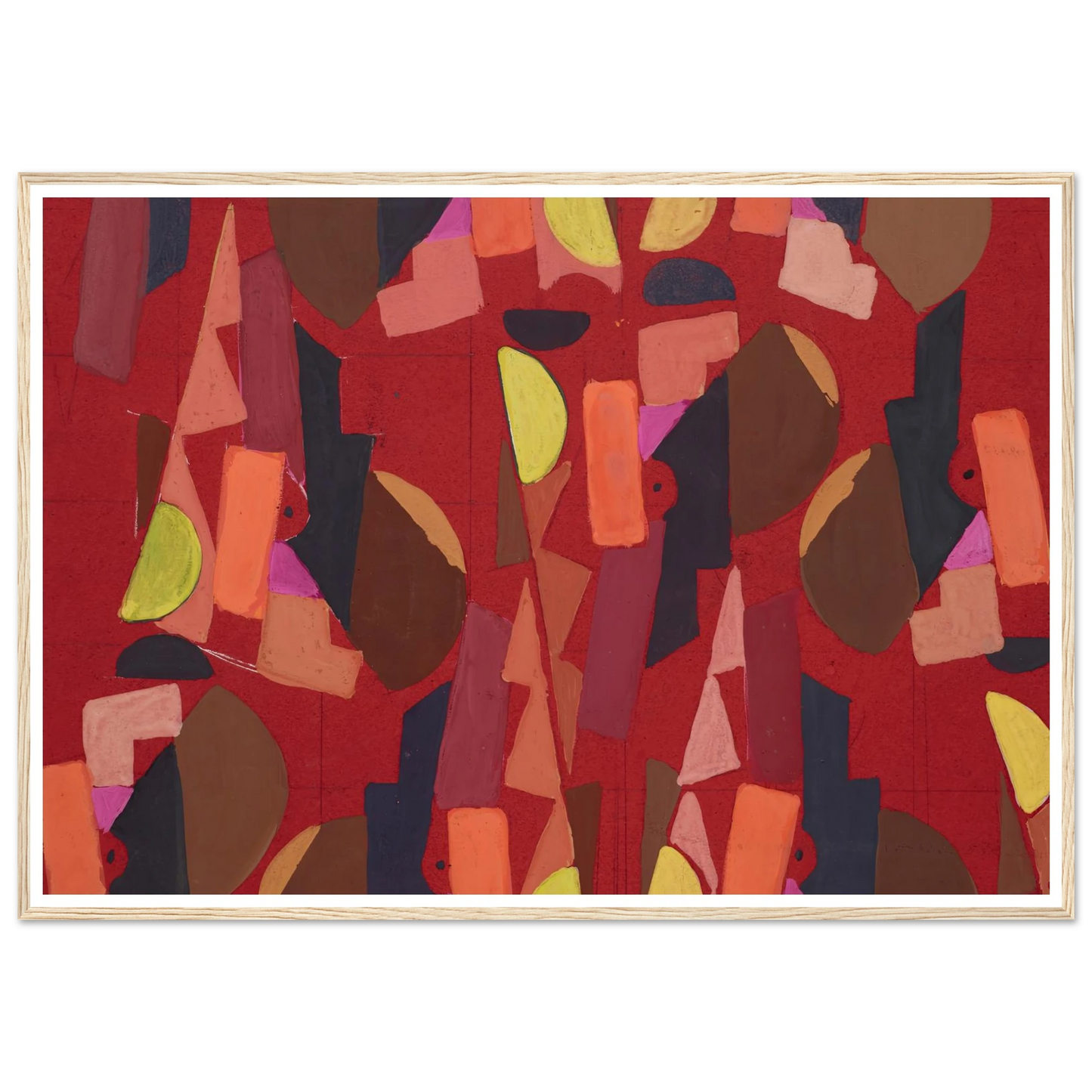 Untitled (Textile design no VI) (circa 1925) Art Print | Frances Hodgkins - Framed Poster - 30x40 cm / 12x16″ - Black frame