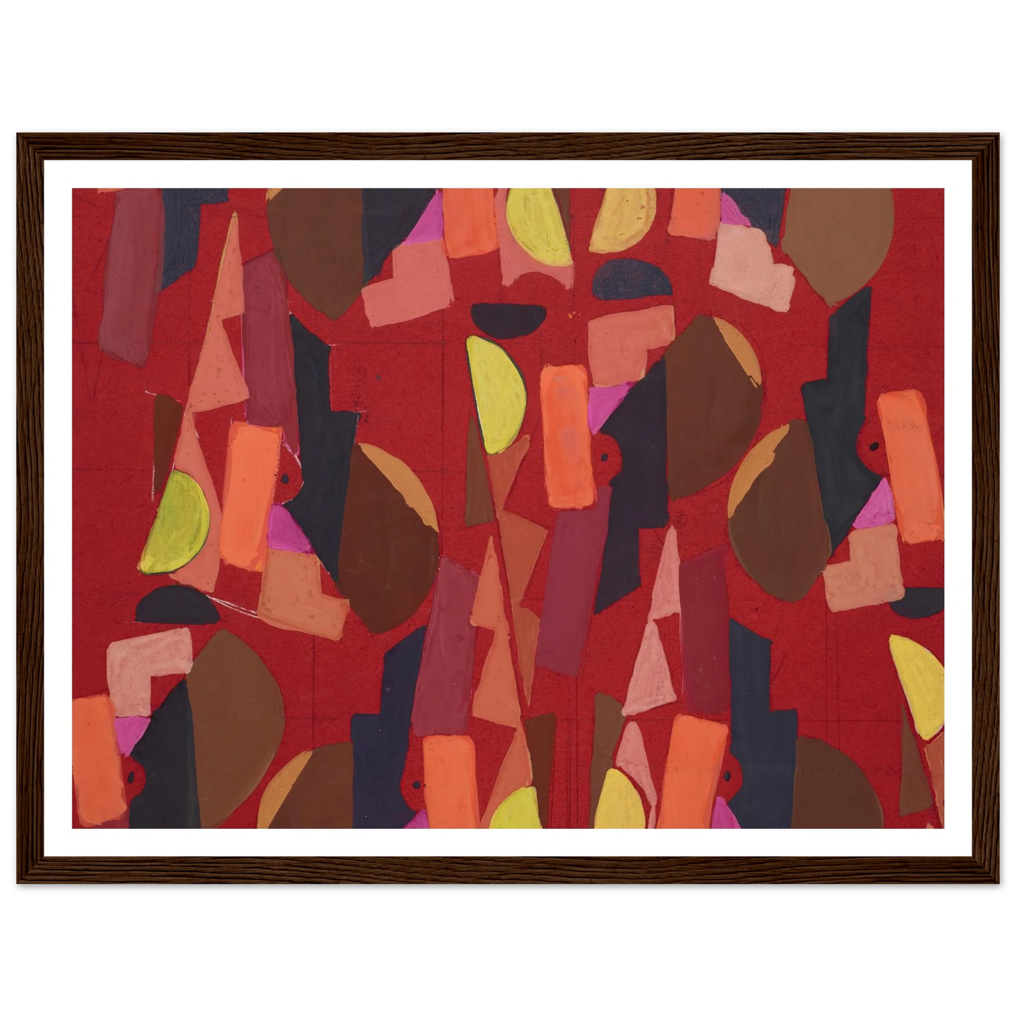 Untitled (Textile design no VI) (circa 1925) Art Print | Frances Hodgkins - Framed Poster - 30x40 cm / 12x16″ - Black frame