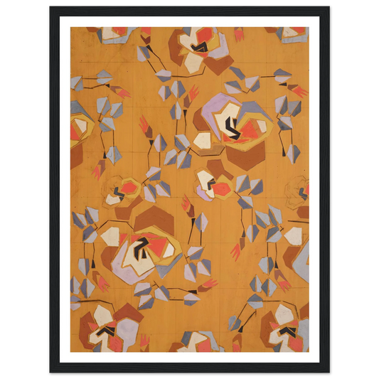 Untitled (Textile design no VII) (circa 1925) Art Print | Frances Hodgkins - Framed Poster - 30x40 cm / 12x16″ - Black frame