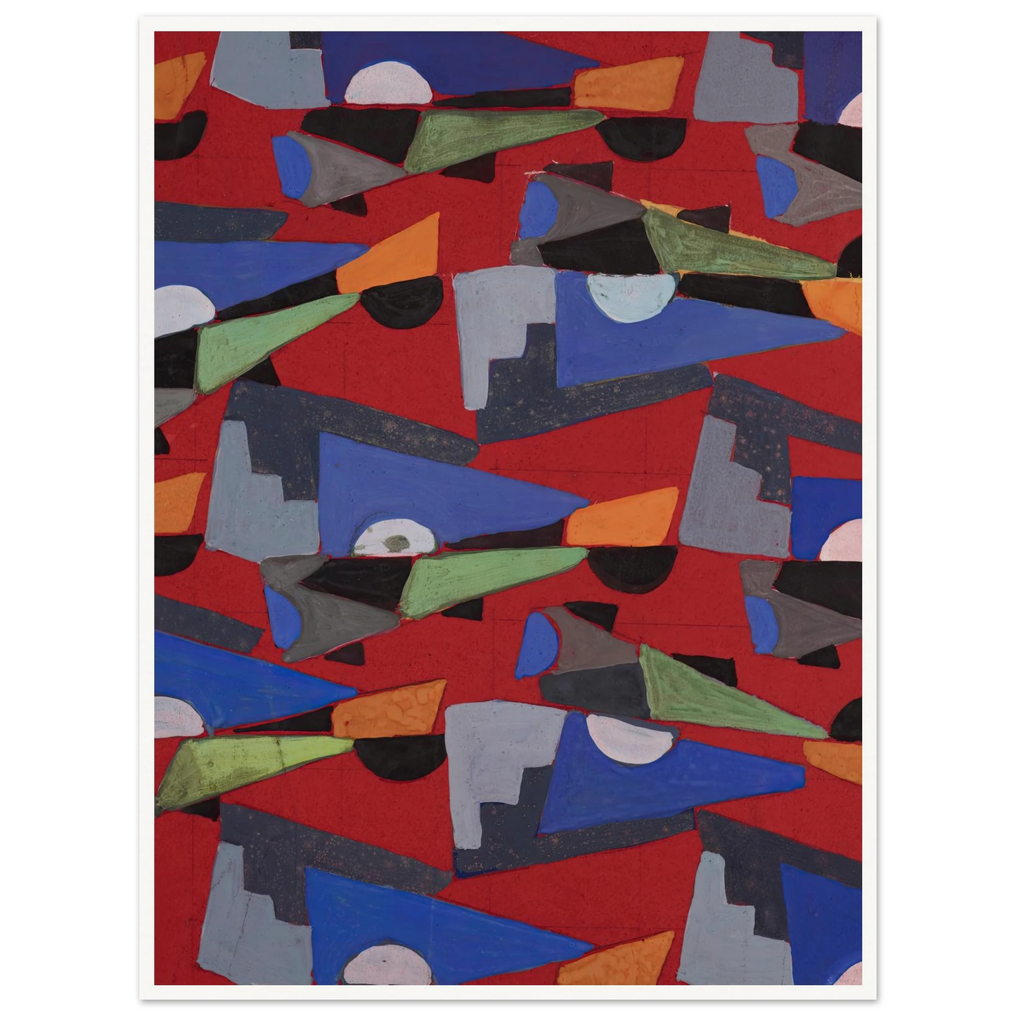 Untitled (Textile design no VIII) (circa 1925) Art Print | Frances Hodgkins - Framed Poster - 30x40 cm / 12x16″ - Black frame