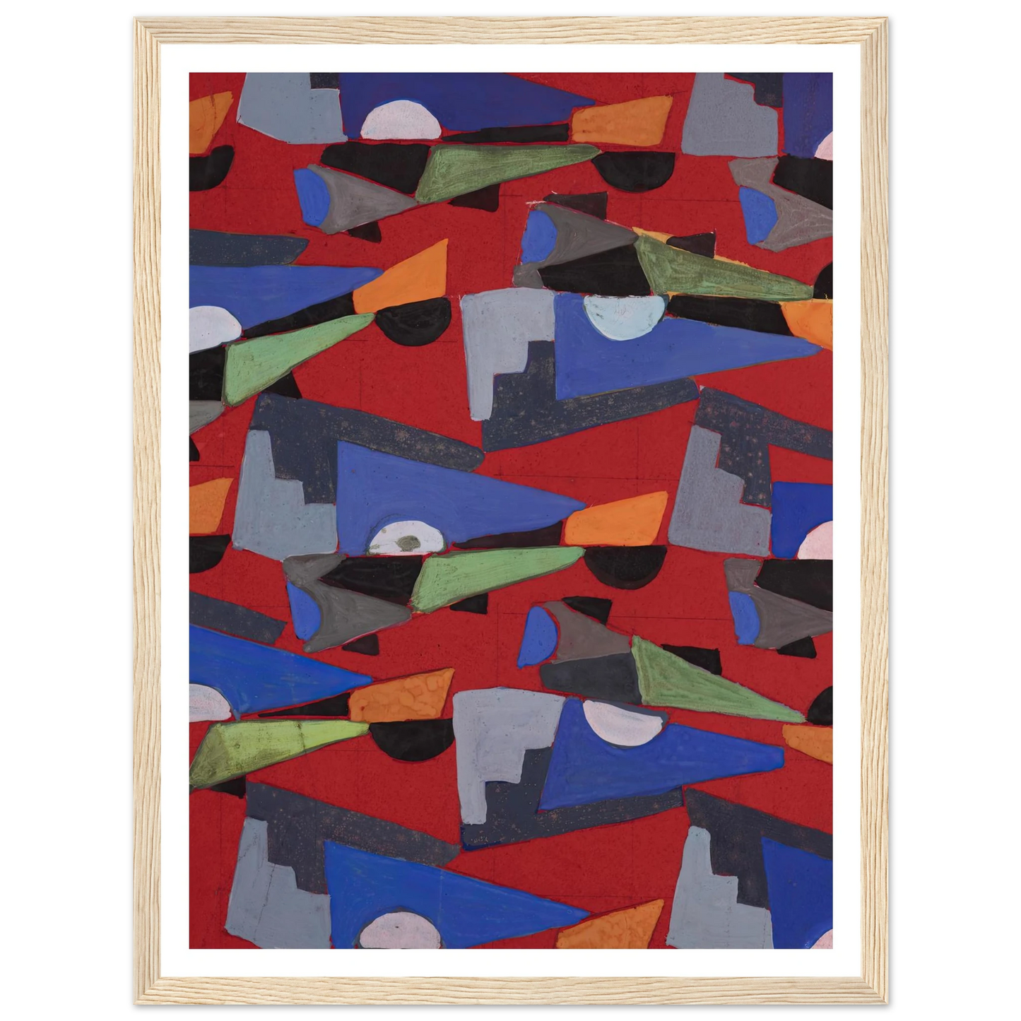 Untitled (Textile design no VIII) (circa 1925) Art Print | Frances Hodgkins - Framed Poster - 30x40 cm / 12x16″ - Black frame