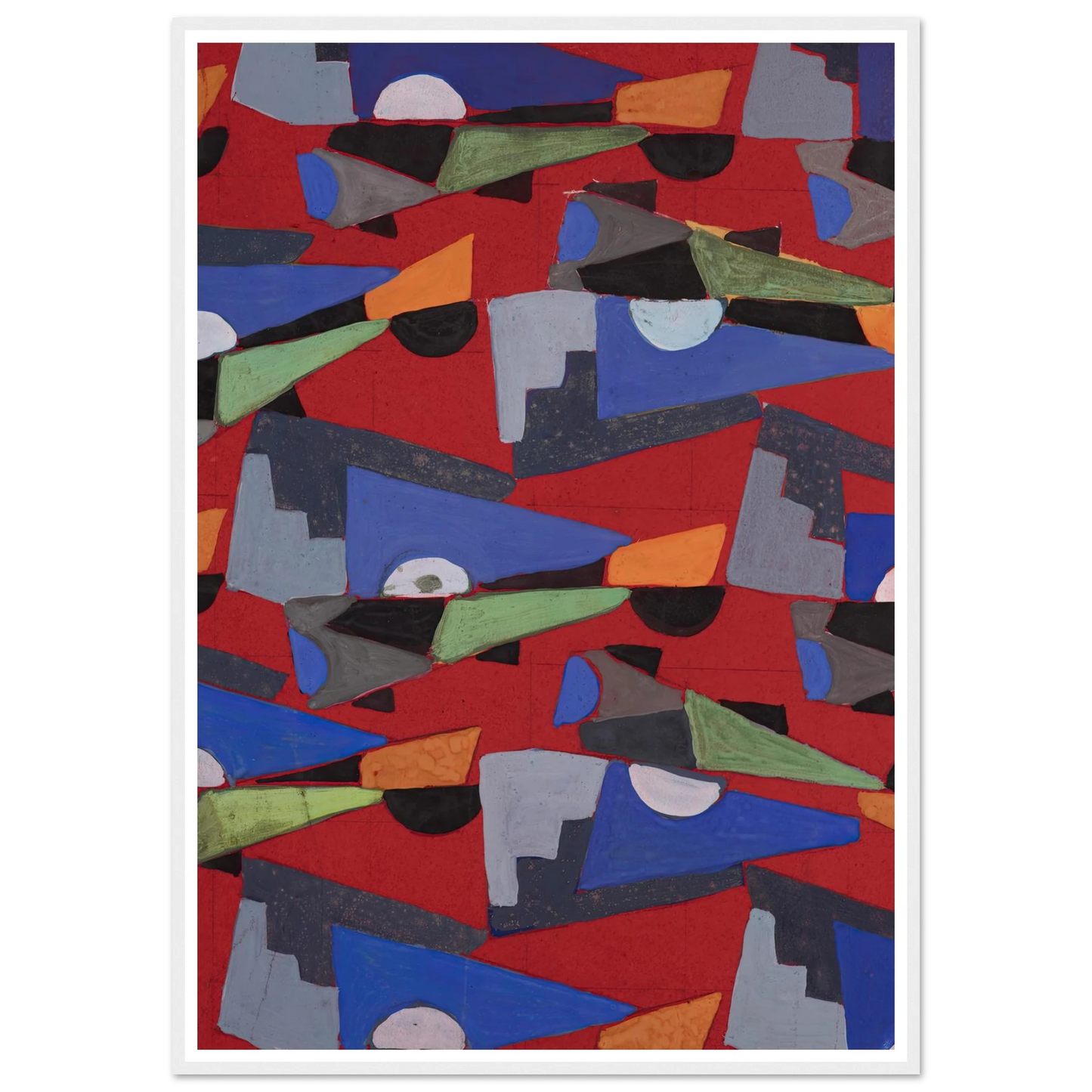 Untitled (Textile design no VIII) (circa 1925) Art Print | Frances Hodgkins - Framed Poster - 30x40 cm / 12x16″ - Black frame