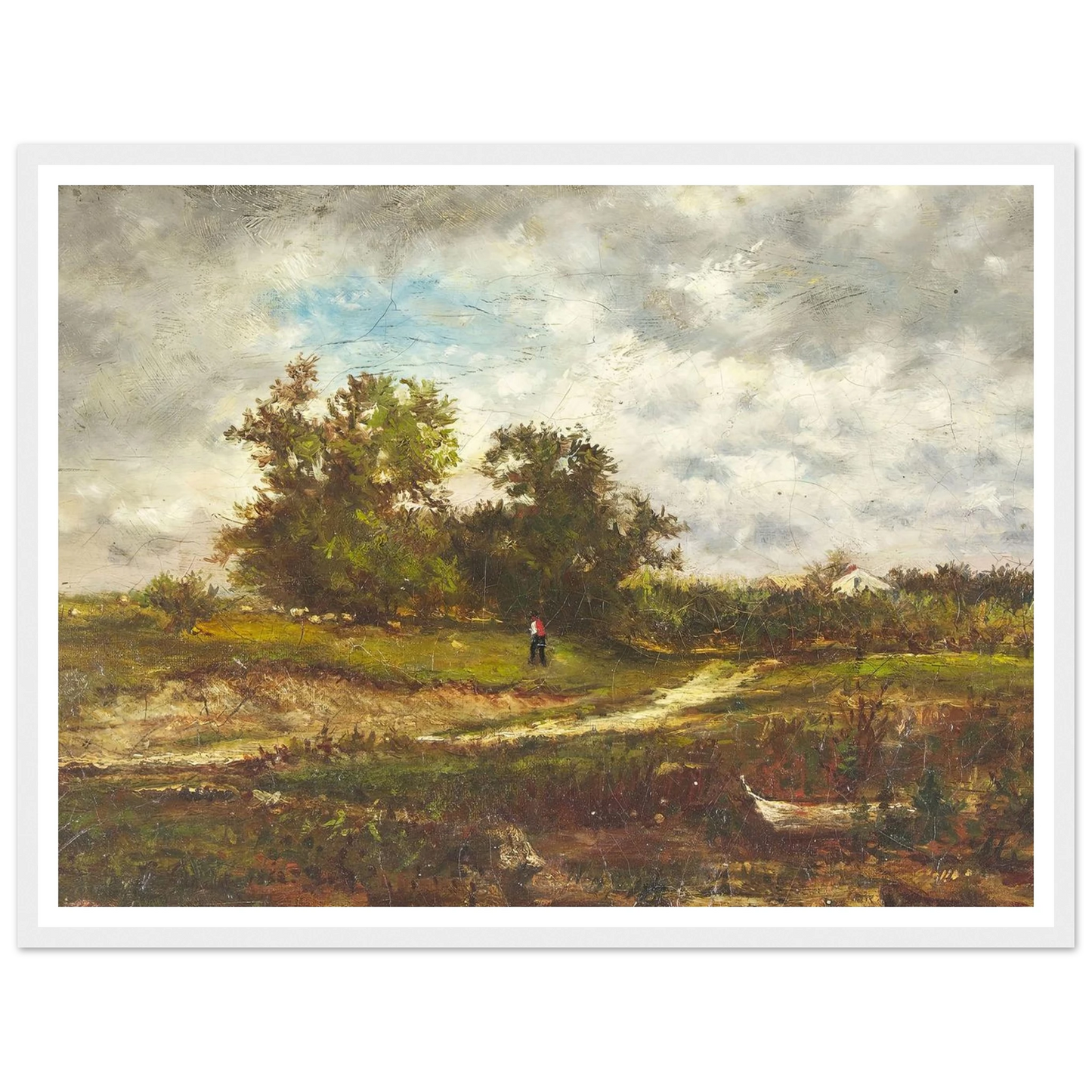 Upland Pasture (1862) Art Print | George Inness - Framed Poster - 30x40 cm / 12x16″ - Black frame