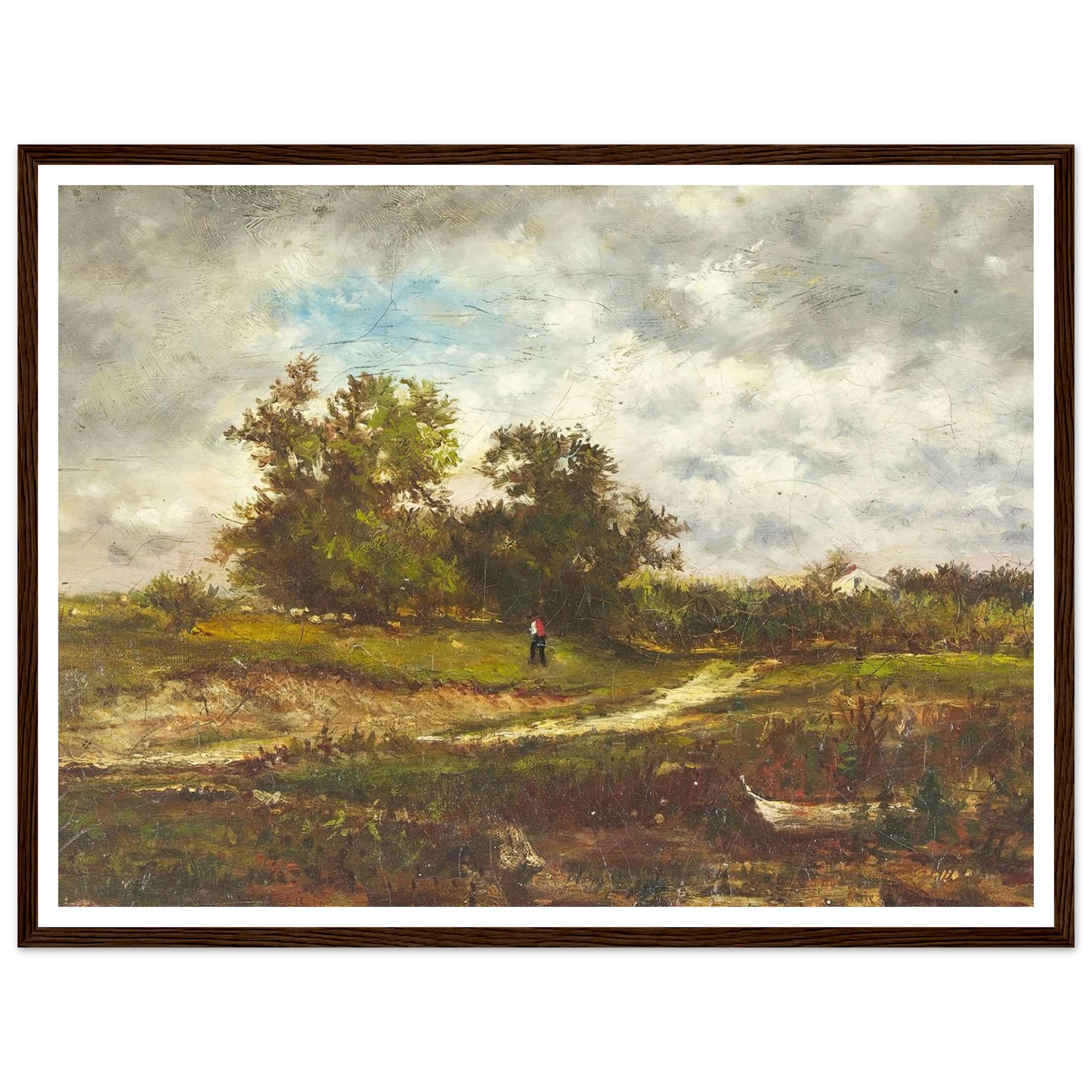 Upland Pasture (1862) Art Print | George Inness - Framed Poster - 30x40 cm / 12x16″ - Black frame