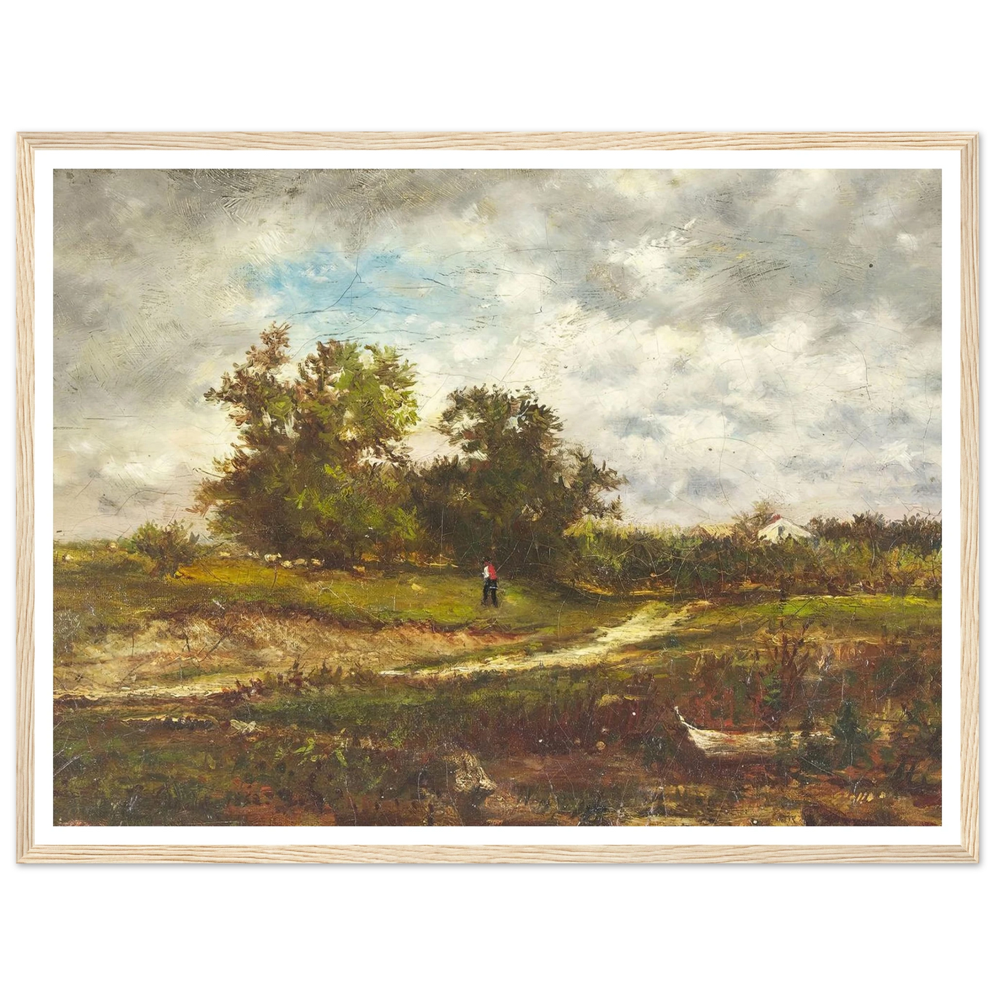Upland Pasture (1862) Art Print | George Inness - Framed Poster - 30x40 cm / 12x16″ - Black frame