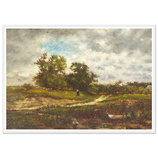 Upland Pasture (1862) Art Print | George Inness - Framed Poster - 30x40 cm / 12x16″ - Black frame