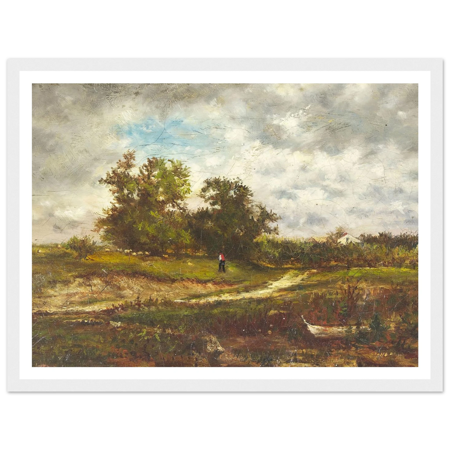 Upland Pasture (1862) Art Print | George Inness - Framed Poster - 30x40 cm / 12x16″ - Black frame