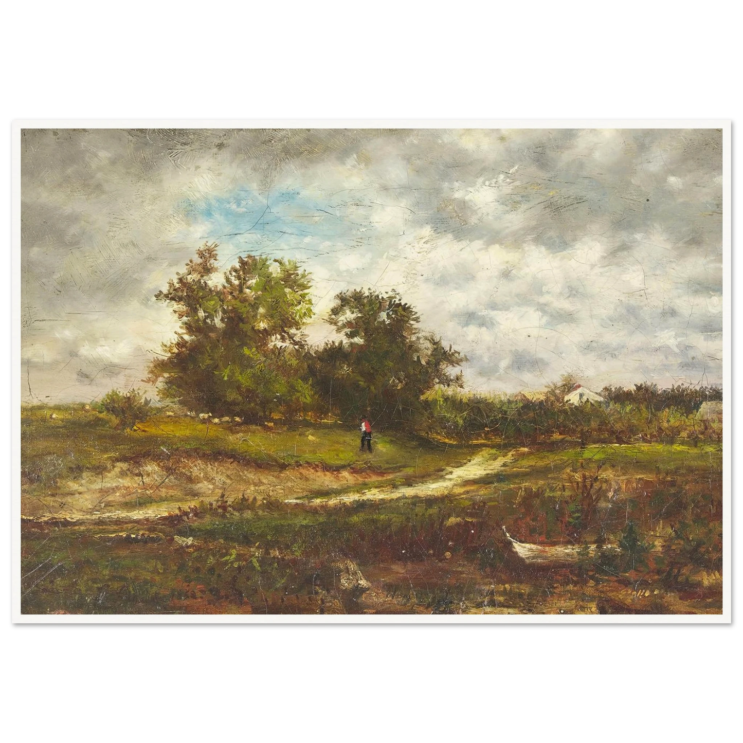 Upland Pasture (1862) Art Print | George Inness - Framed Poster - 30x40 cm / 12x16″ - Black frame