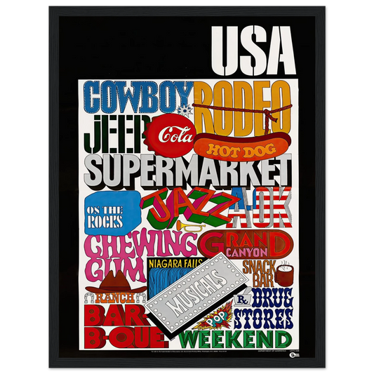 USA Art Print | US Information Agency - Framed Poster - 30x40 cm / 12x16″ - Black frame