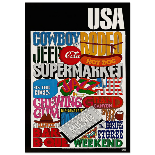 USA Art Print | US Information Agency - Framed Poster - 30x40 cm / 12x16″ - Black frame