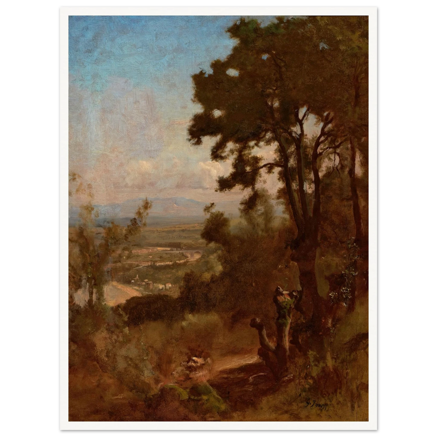 Valley Near Perugia (1871) Art Print | George Inness - Framed Poster - 30x40 cm / 12x16″ - Black frame