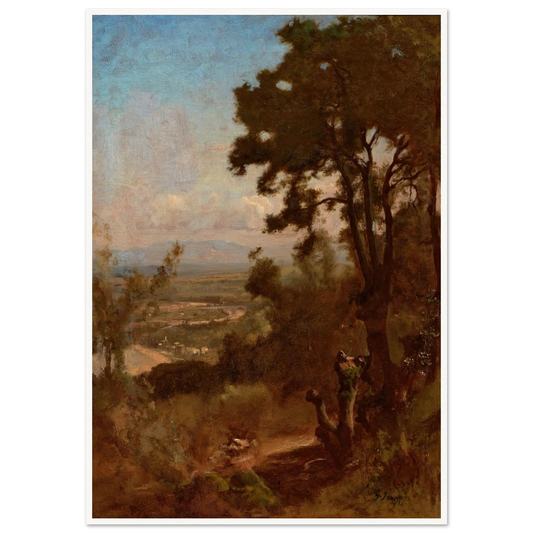 Valley Near Perugia (1871) Art Print | George Inness - Framed Poster - 30x40 cm / 12x16″ - Black frame