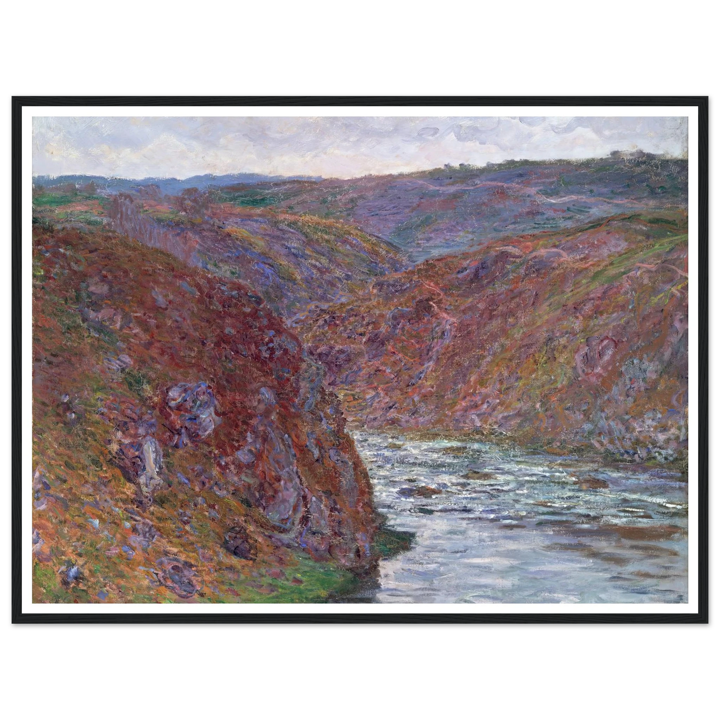 Valley of the Creuse (Gray Day) (1889) Art Print | Claude Monet - Framed Poster - 30x40 cm / 12x16″ - Black frame