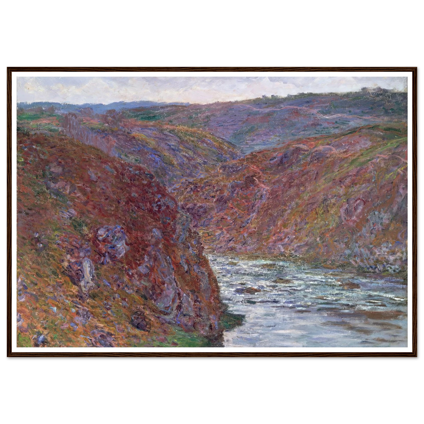 Valley of the Creuse (Gray Day) (1889) Art Print | Claude Monet - Framed Poster - 30x40 cm / 12x16″ - Black frame