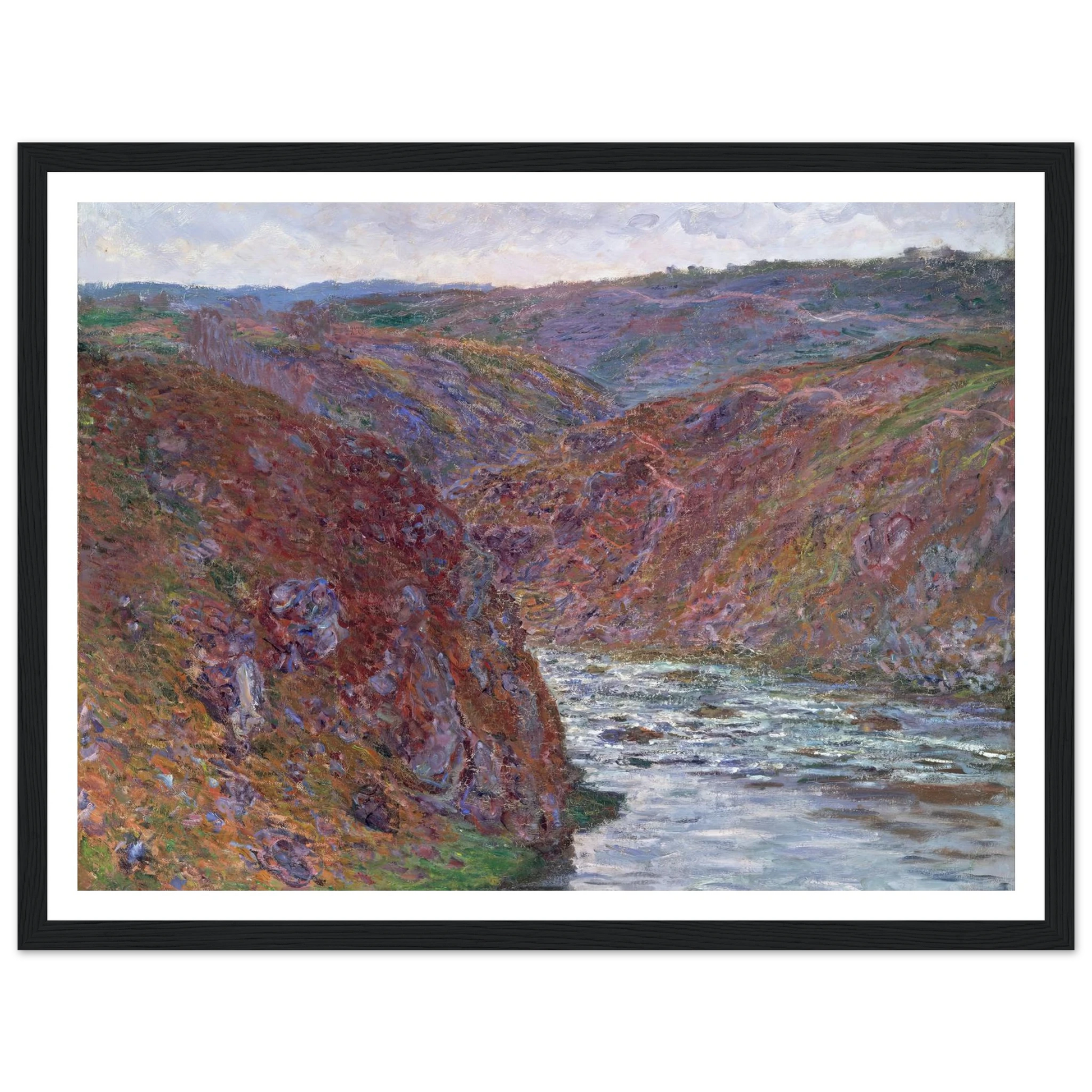Valley of the Creuse (Gray Day) (1889) Art Print | Claude Monet - Framed Poster - 30x40 cm / 12x16″ - Black frame