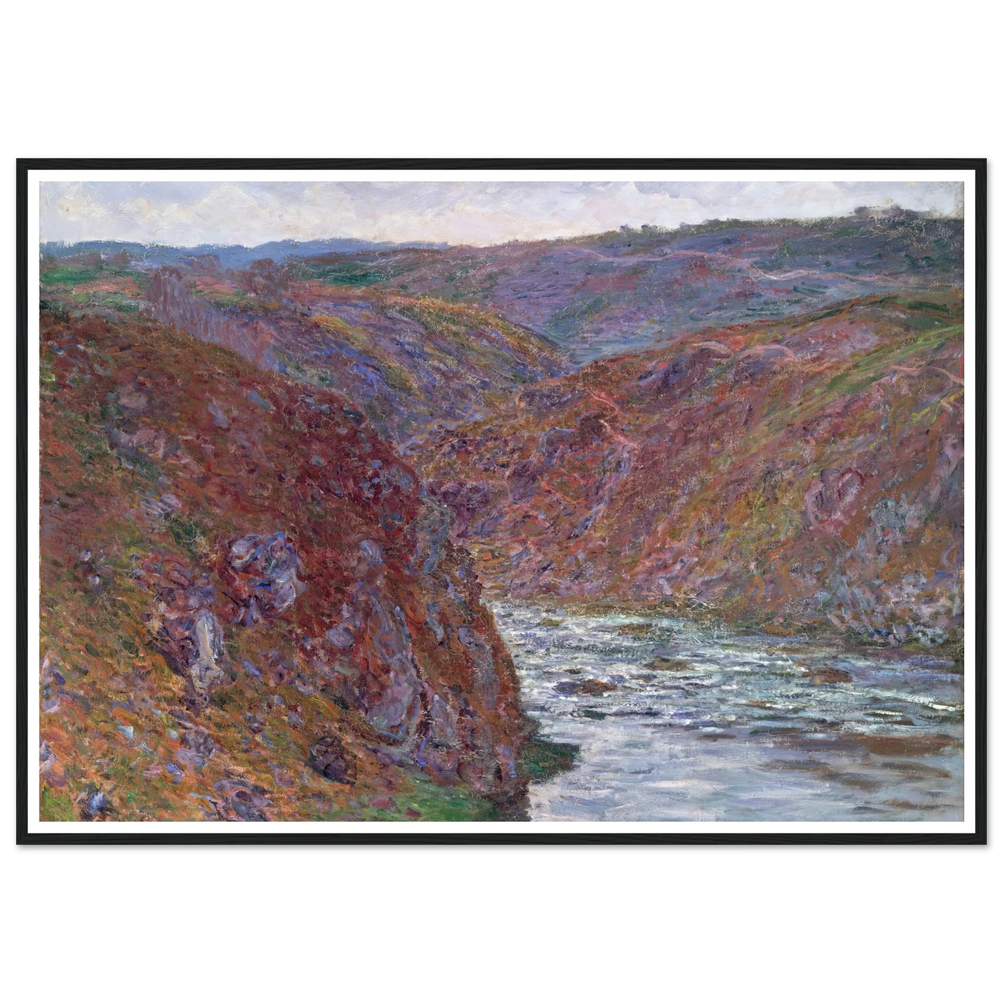 Valley of the Creuse (Gray Day) (1889) Art Print | Claude Monet - Framed Poster - 30x40 cm / 12x16″ - Black frame