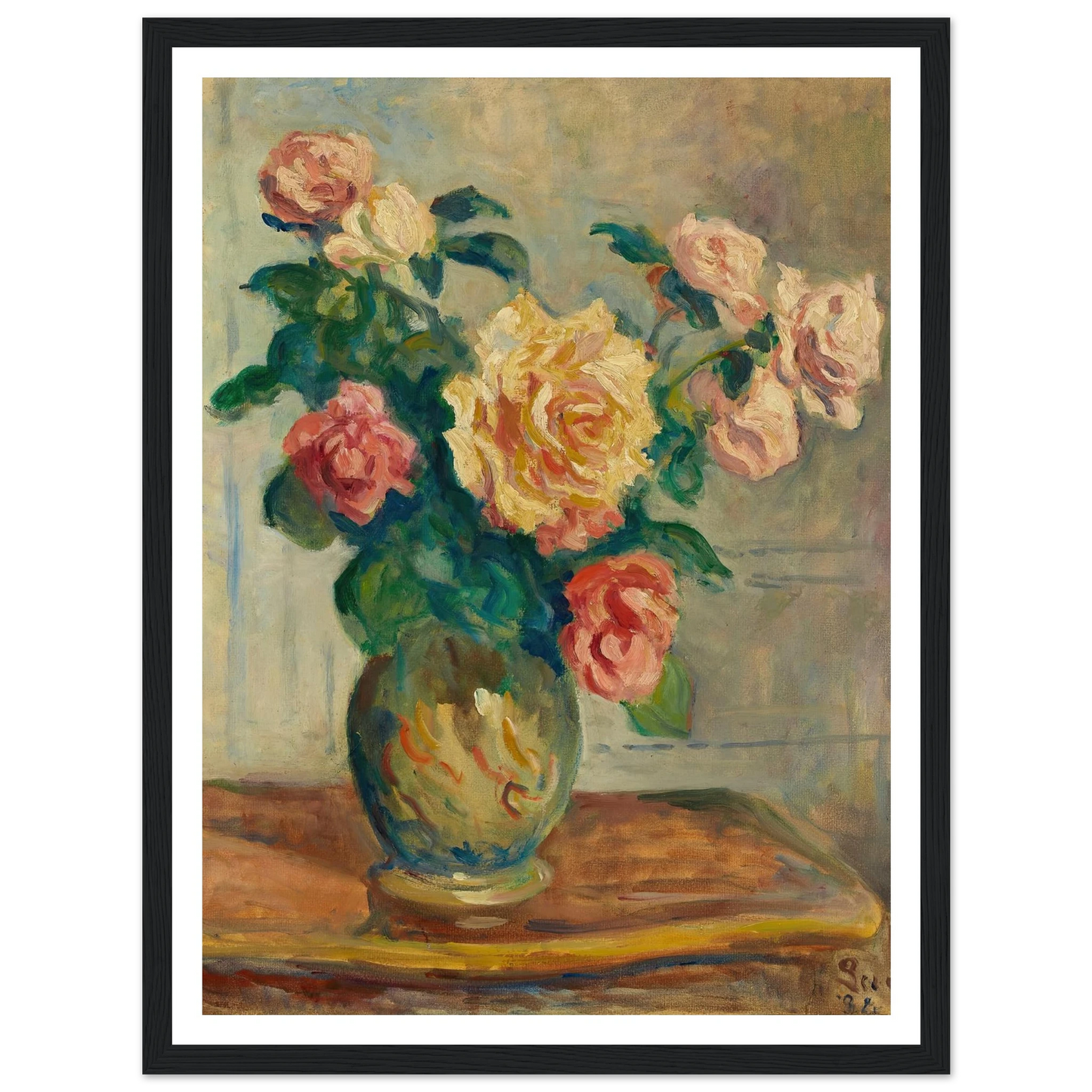 Vase de fleurs Art Print | Maximilien Luce - Framed Poster - 30x40 cm / 12x16″ - Black frame