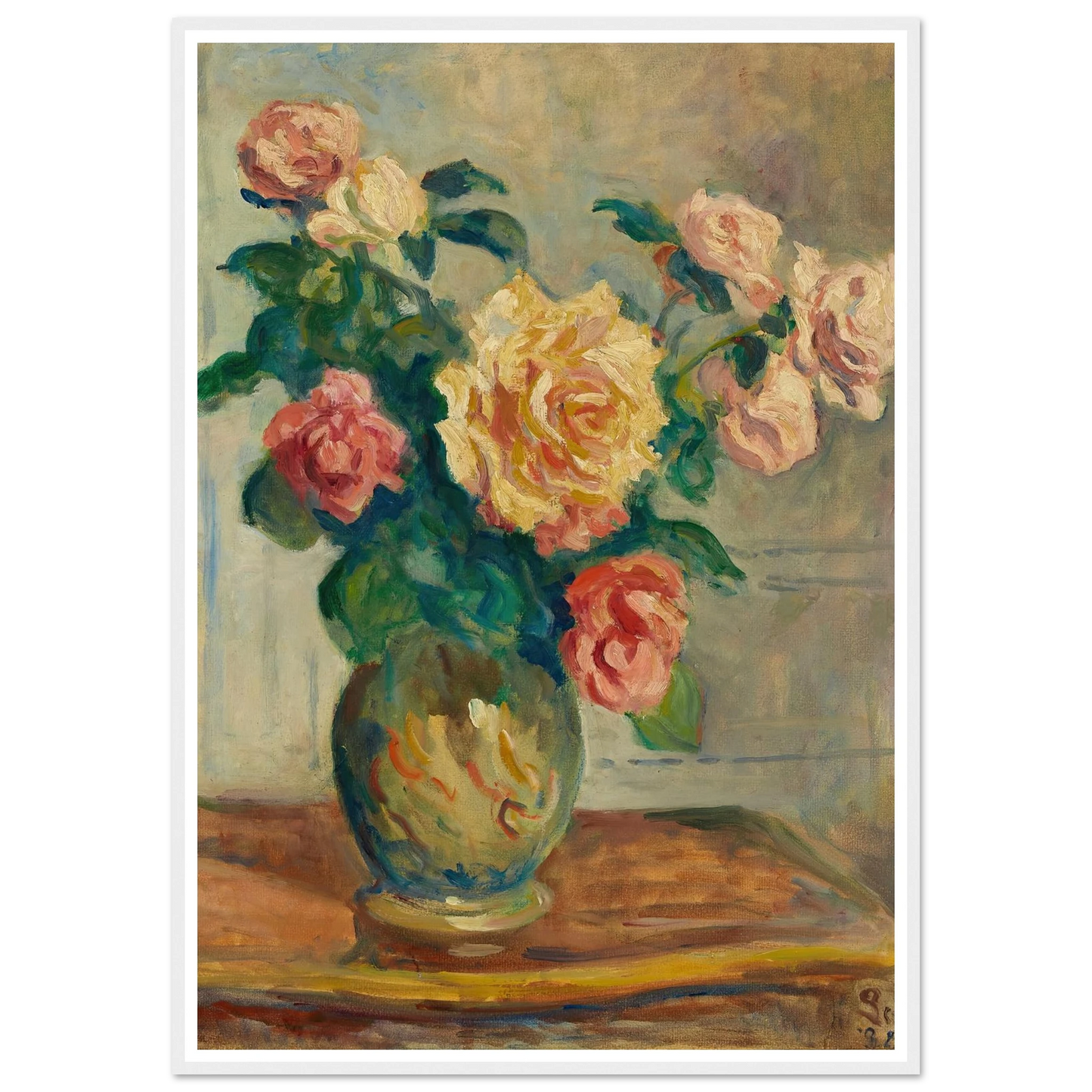 Vase de fleurs Art Print | Maximilien Luce - Framed Poster - 30x40 cm / 12x16″ - Black frame