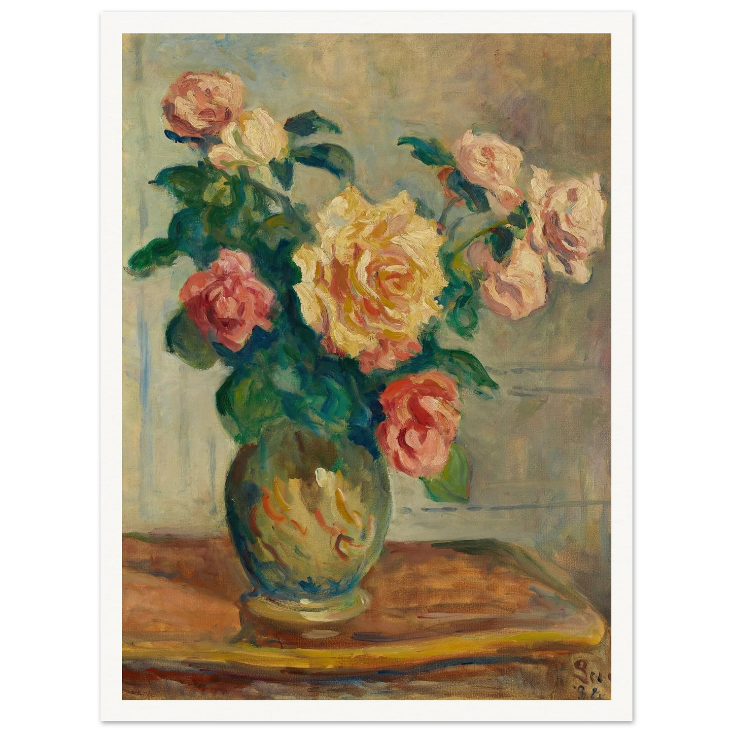 Vase de fleurs Art Print | Maximilien Luce - Framed Poster - 30x40 cm / 12x16″ - Black frame