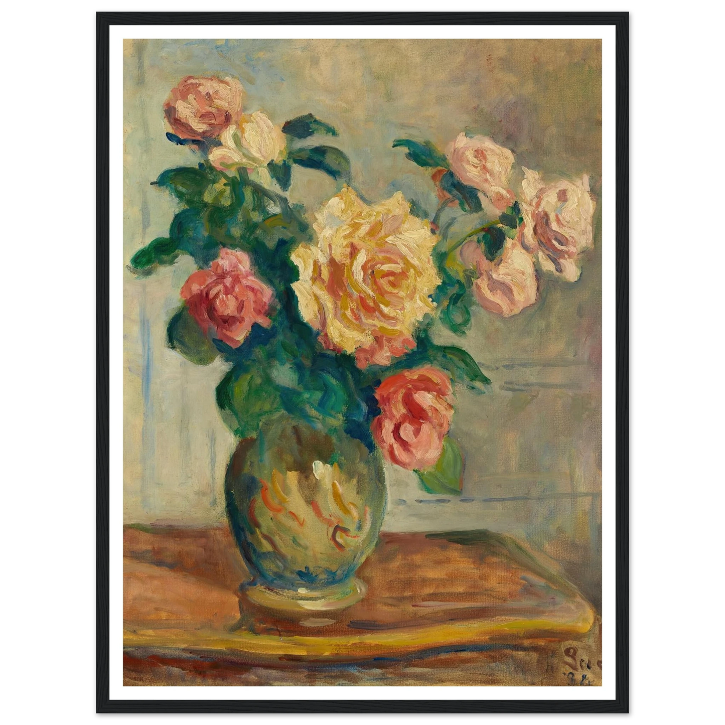 Vase de fleurs Art Print | Maximilien Luce - Framed Poster - 30x40 cm / 12x16″ - Black frame