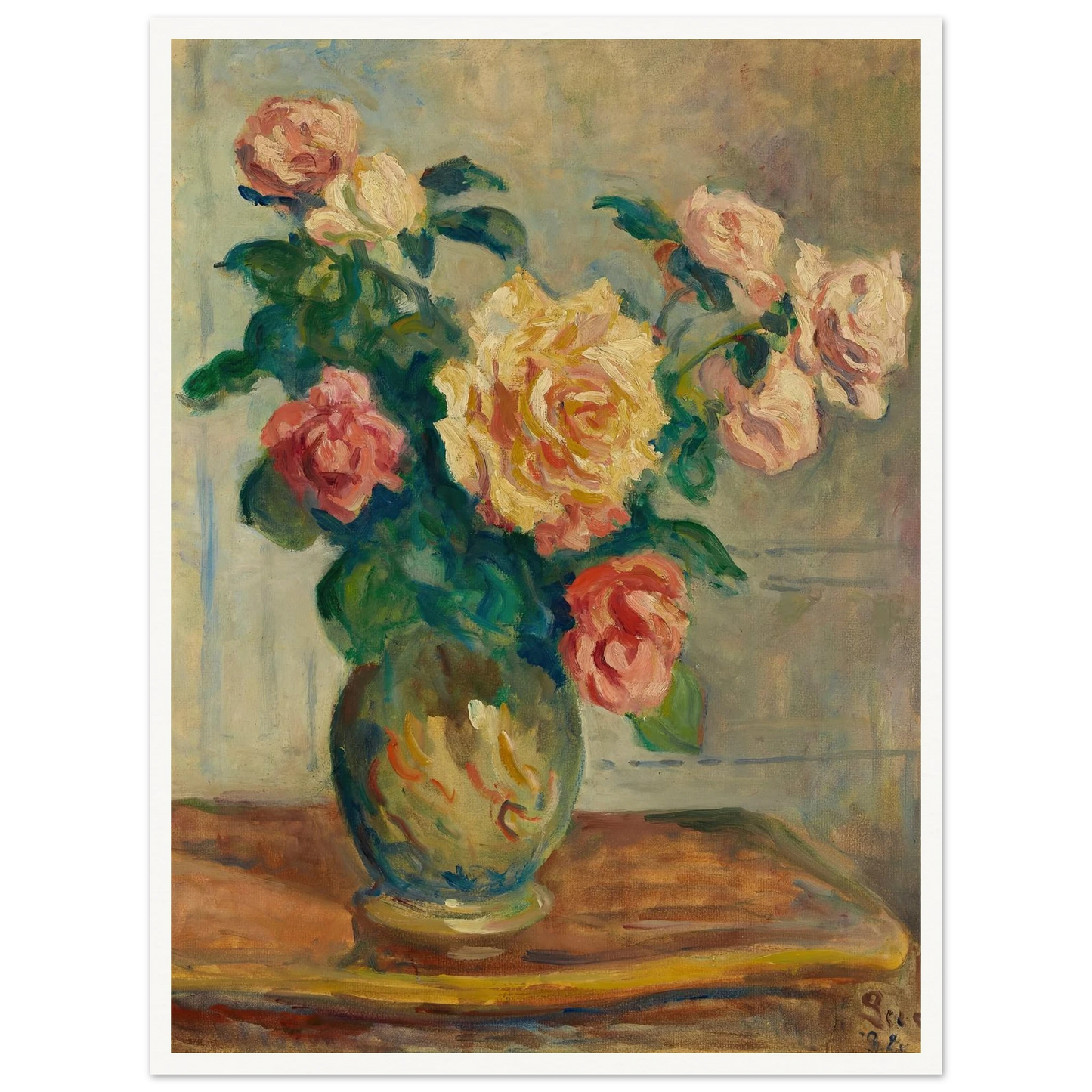 Vase de fleurs Art Print | Maximilien Luce - Framed Poster - 30x40 cm / 12x16″ - Black frame