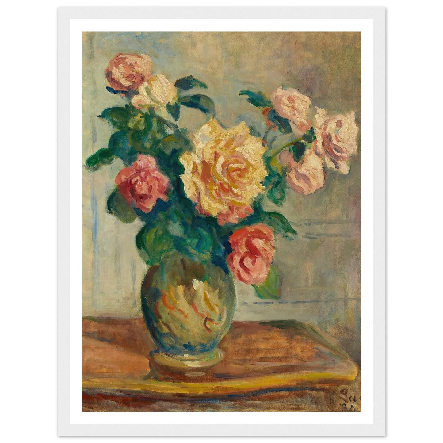 Vase de fleurs Art Print | Maximilien Luce - Framed Poster - 30x40 cm / 12x16″ - Black frame