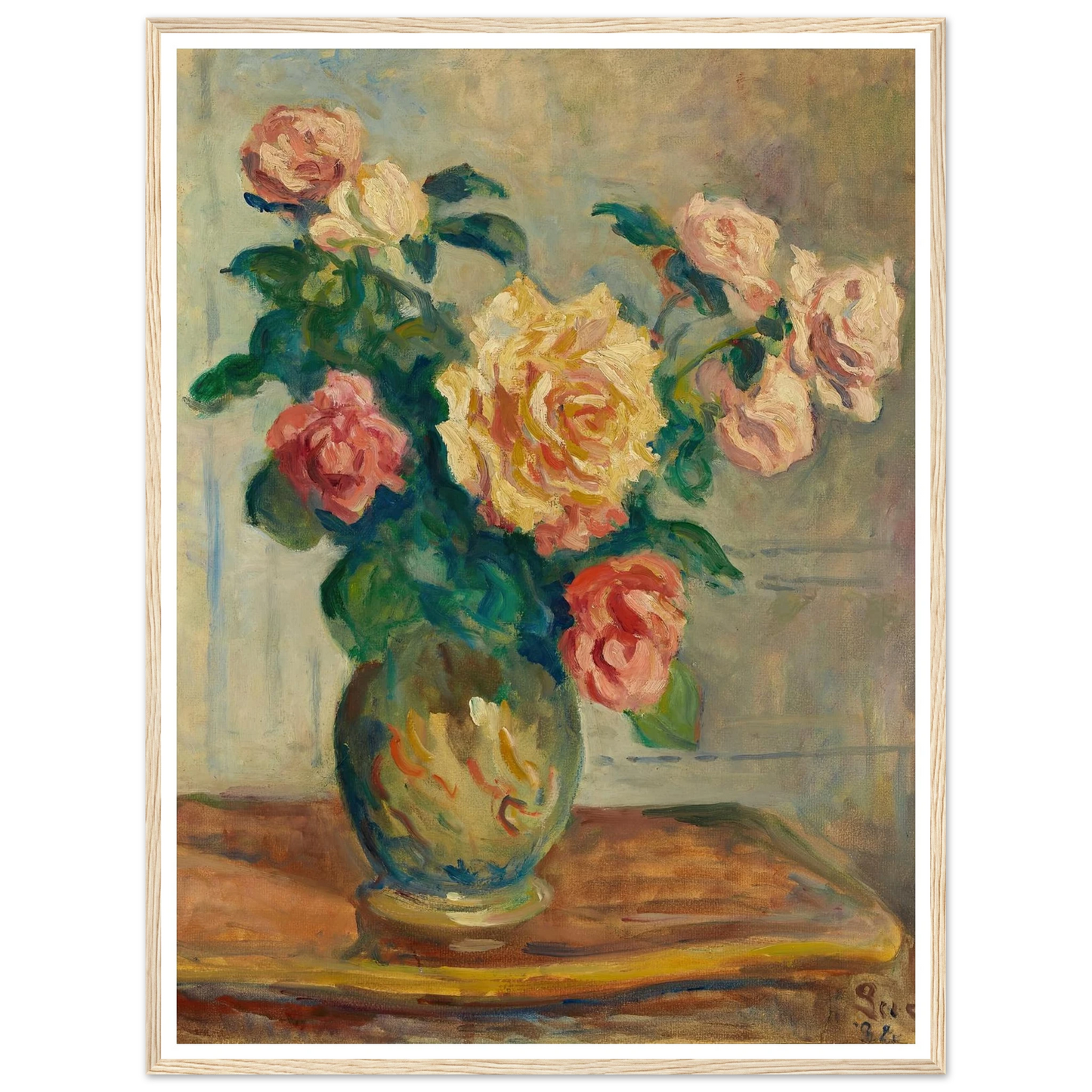 Vase de fleurs Art Print | Maximilien Luce - Framed Poster - 30x40 cm / 12x16″ - Black frame