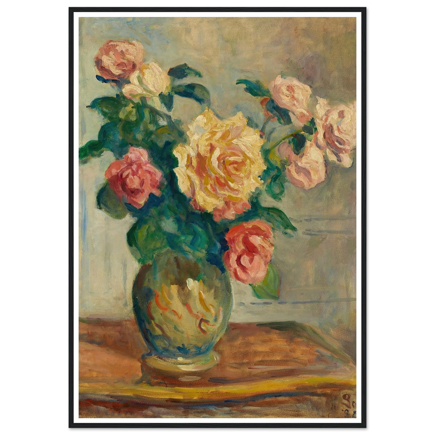 Vase de fleurs Art Print | Maximilien Luce - Framed Poster - 30x40 cm / 12x16″ - Black frame