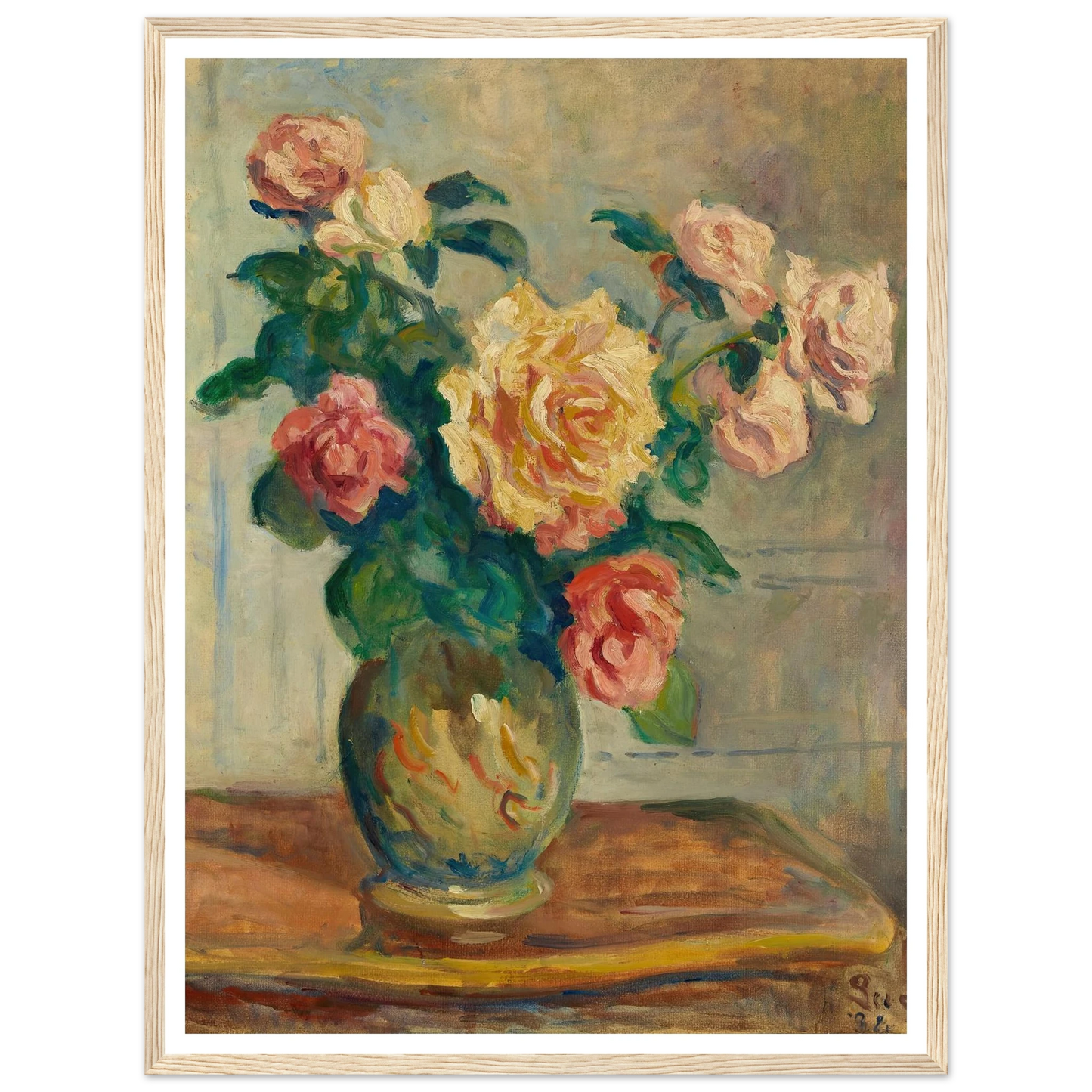 Vase de fleurs Art Print | Maximilien Luce - Framed Poster - 30x40 cm / 12x16″ - Black frame