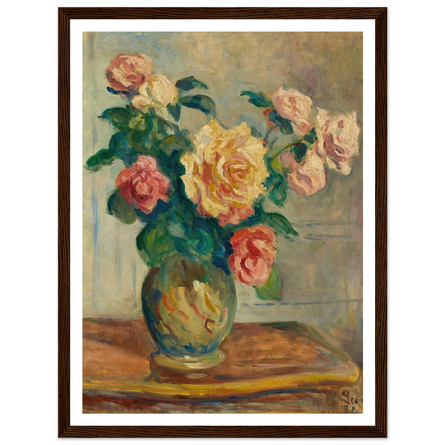 Vase de fleurs Art Print | Maximilien Luce - Framed Poster - 30x40 cm / 12x16″ - Black frame