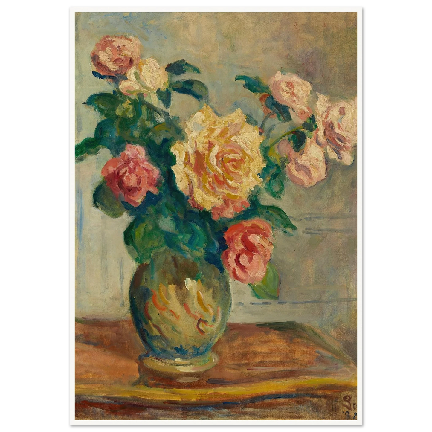 Vase de fleurs Art Print | Maximilien Luce - Framed Poster - 30x40 cm / 12x16″ - Black frame