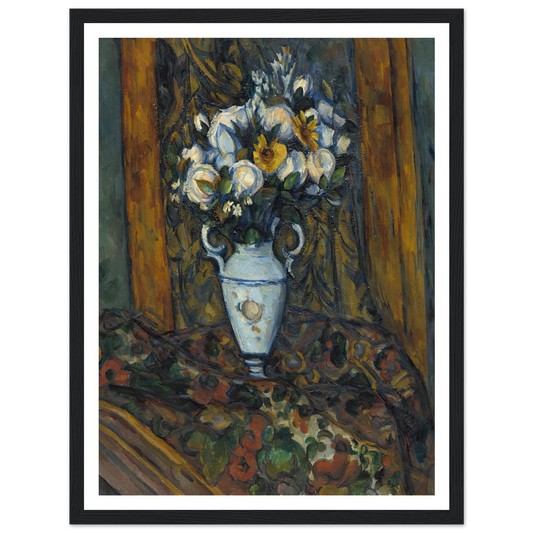 Vase of Flowers (1900-1903) Art Print | Paul Cezanne - Framed Poster - 30x40 cm / 12x16″ - Black frame