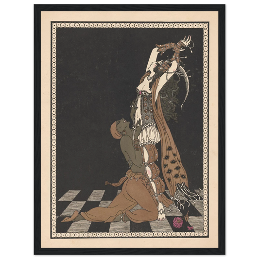Vaslav Nijinsky and Ida Rubinstein in Schéhérazade (1913) Art Print | George Barbier - Framed Poster - 30x40 cm / 12x16″ - Black frame