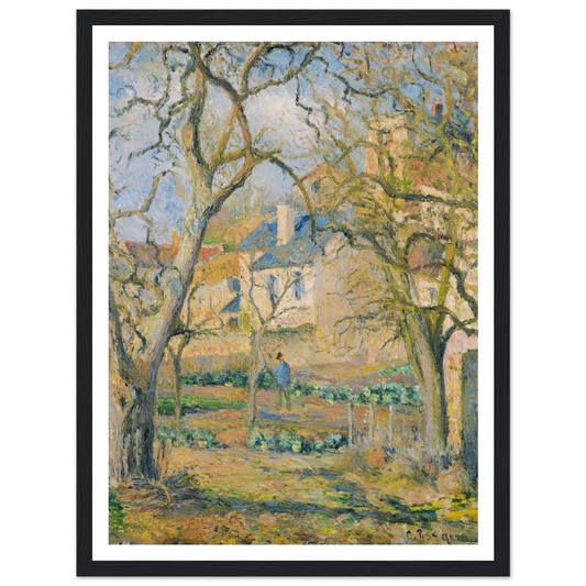 Vegetable Garden (1878) Art Print | Camille Pissarro - Framed Poster - 30x40 cm / 12x16″ - Black frame