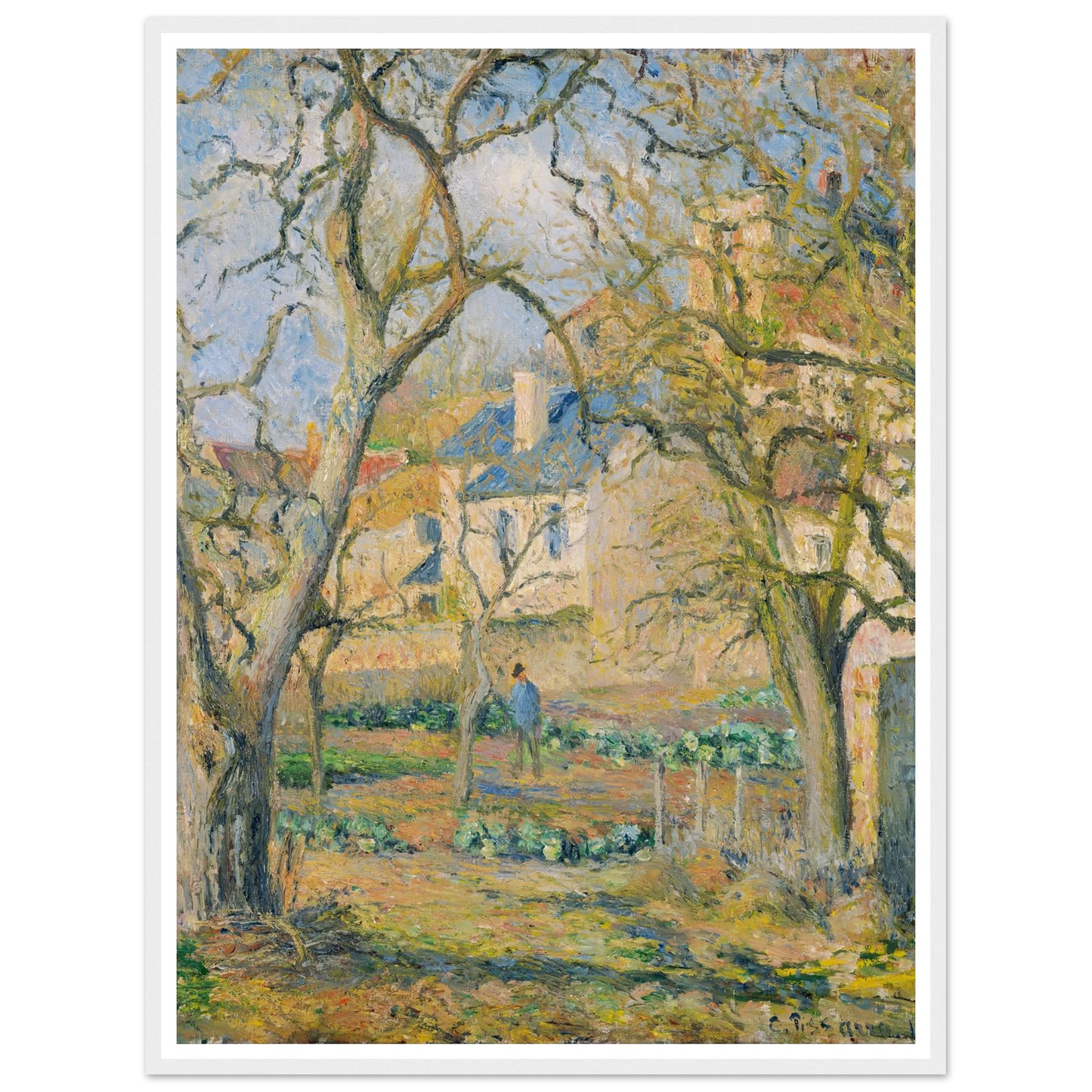 Vegetable Garden (1878) Art Print | Camille Pissarro - Framed Poster - 30x40 cm / 12x16″ - Black frame