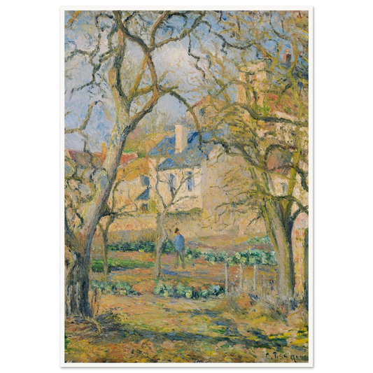 Vegetable Garden (1878) Art Print | Camille Pissarro - Framed Poster - 30x40 cm / 12x16″ - Black frame