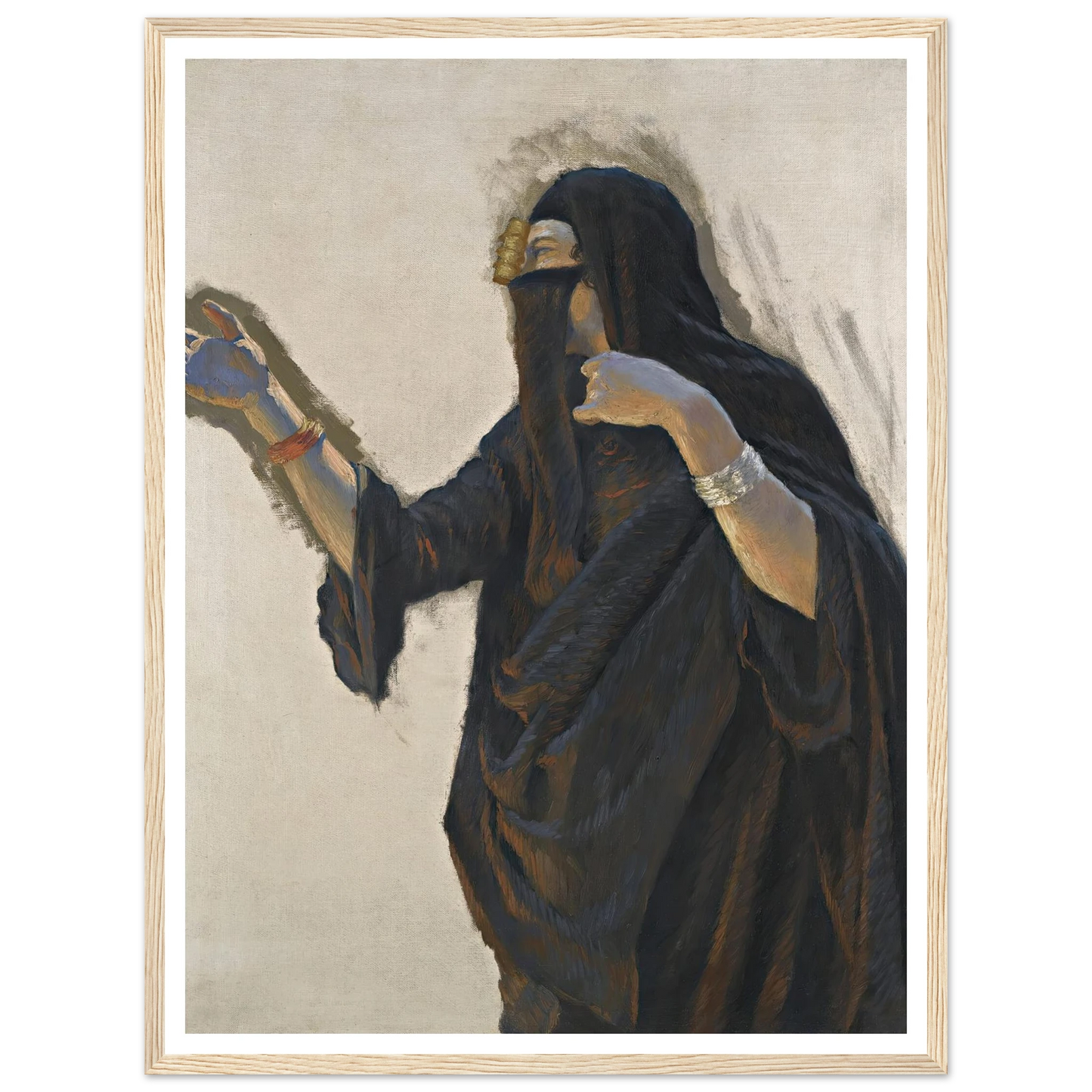 Veiled Lady Art Print | Ludwig Deutsch - Framed Poster - 30x40 cm / 12x16″ - Black frame