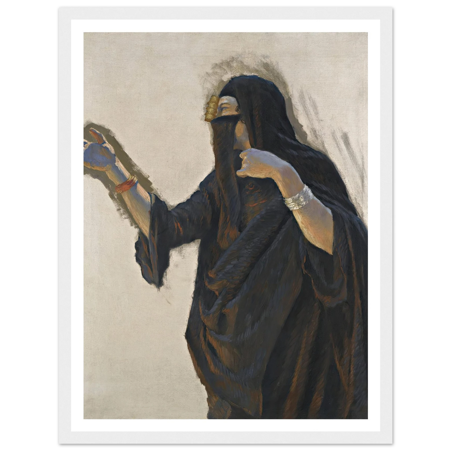 Veiled Lady Art Print | Ludwig Deutsch - Framed Poster - 30x40 cm / 12x16″ - Black frame