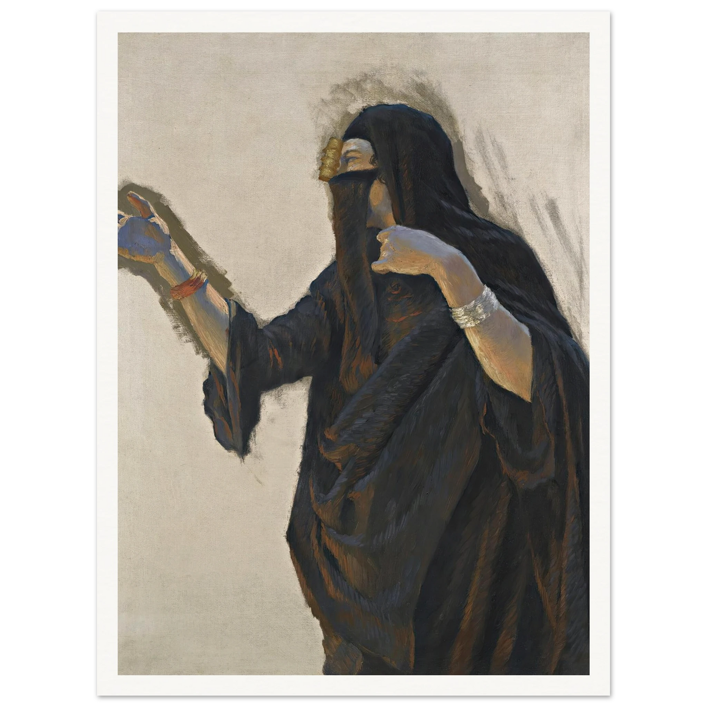 Veiled Lady Art Print | Ludwig Deutsch - Framed Poster - 30x40 cm / 12x16″ - Black frame