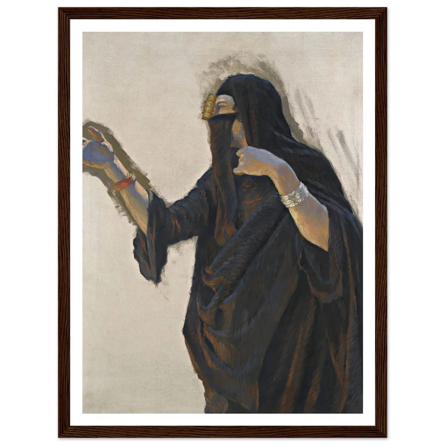 Veiled Lady Art Print | Ludwig Deutsch - Framed Poster - 30x40 cm / 12x16″ - Black frame