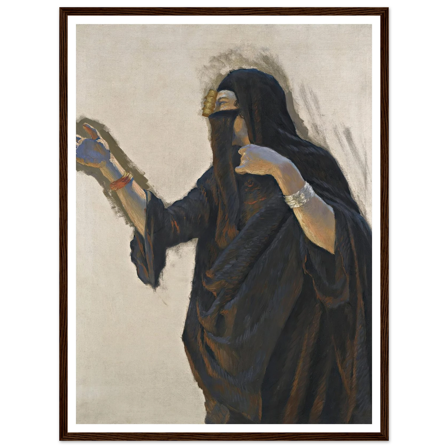 Veiled Lady Art Print | Ludwig Deutsch - Framed Poster - 30x40 cm / 12x16″ - Black frame