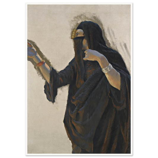 Veiled Lady Art Print | Ludwig Deutsch - Framed Poster - 30x40 cm / 12x16″ - Black frame
