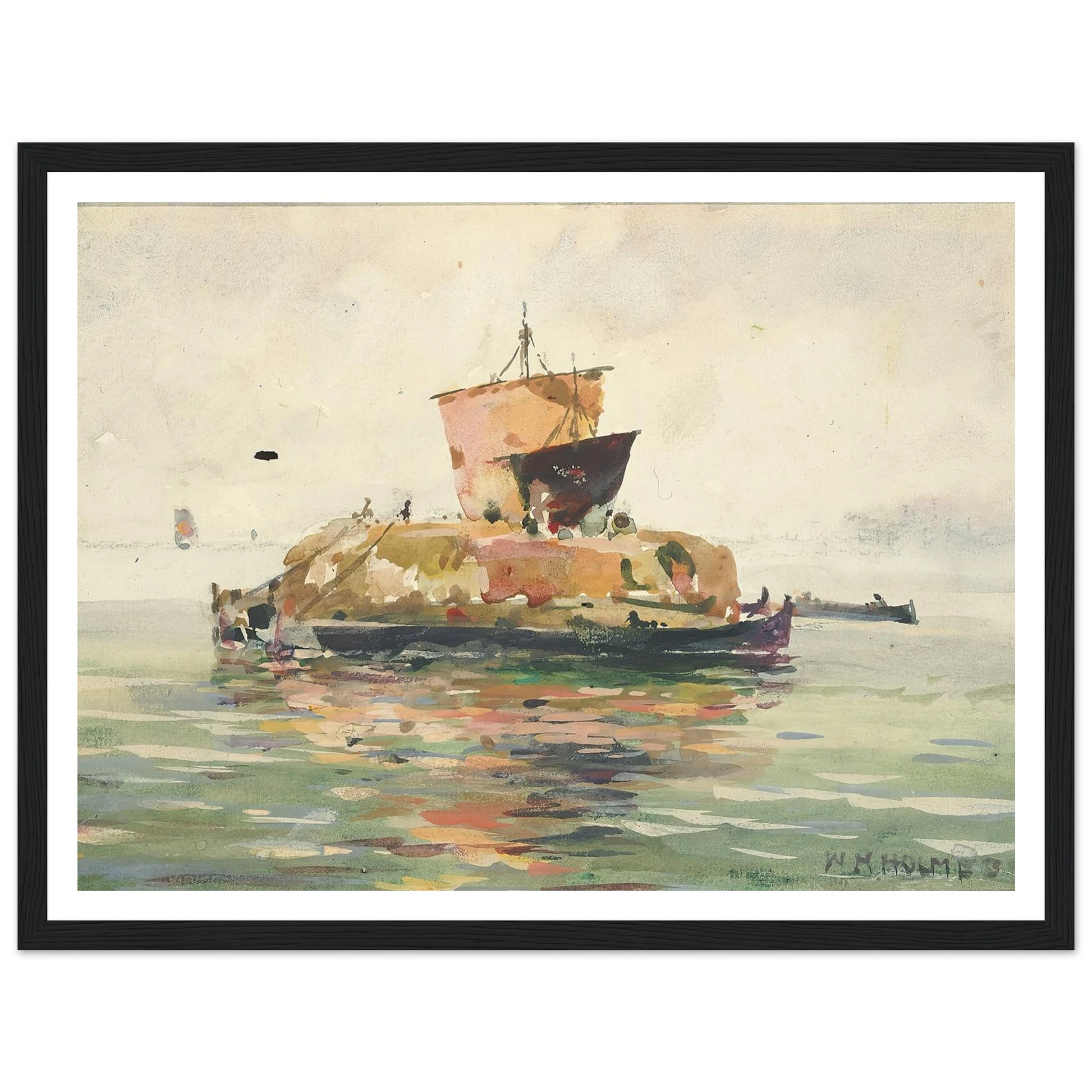 Venetian Freight Boats Art Print | William Henry Holmes - Framed Poster - 30x40 cm / 12x16″ - Black frame