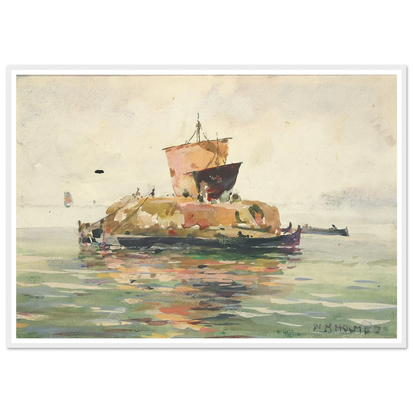 Venetian Freight Boats Art Print | William Henry Holmes - Framed Poster - 30x40 cm / 12x16″ - Black frame