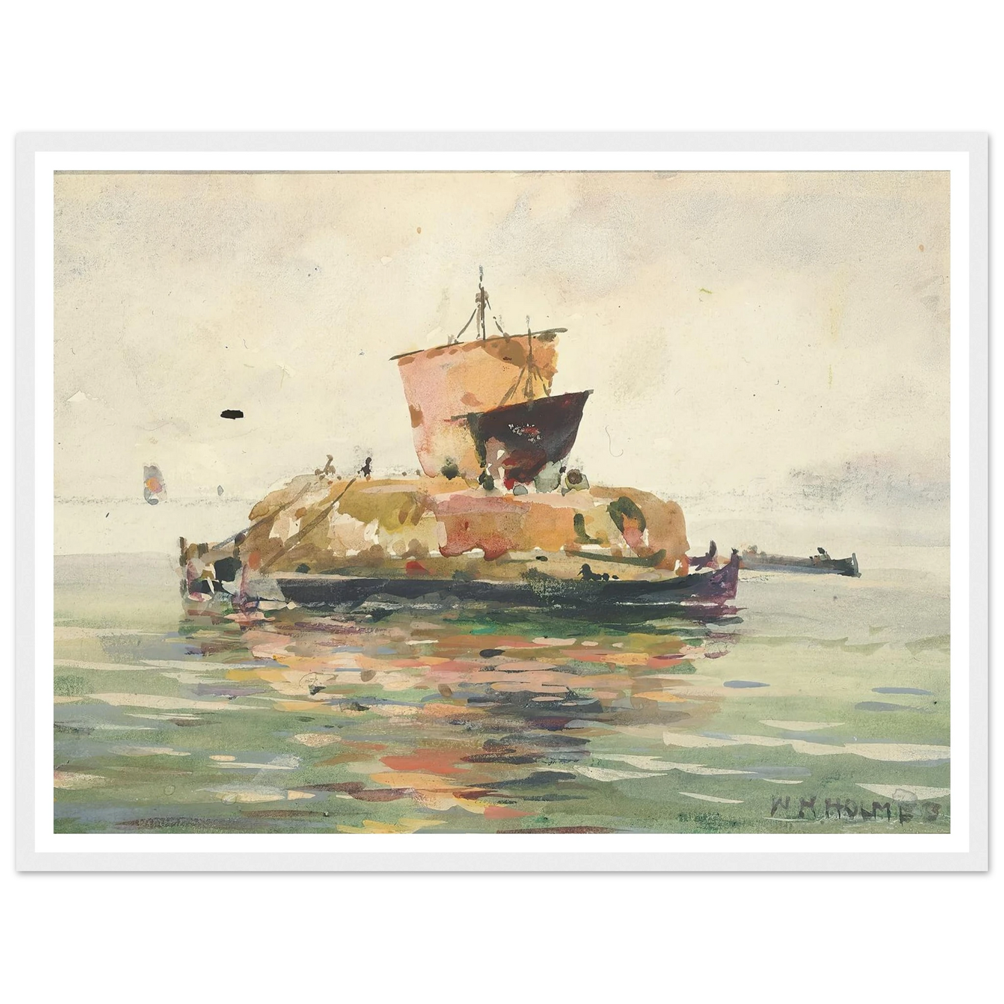 Venetian Freight Boats Art Print | William Henry Holmes - Framed Poster - 30x40 cm / 12x16″ - Black frame
