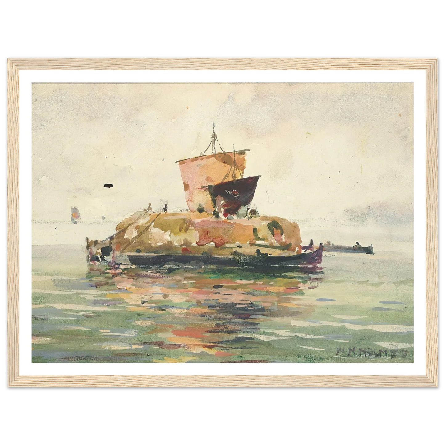 Venetian Freight Boats Art Print | William Henry Holmes - Framed Poster - 30x40 cm / 12x16″ - Black frame