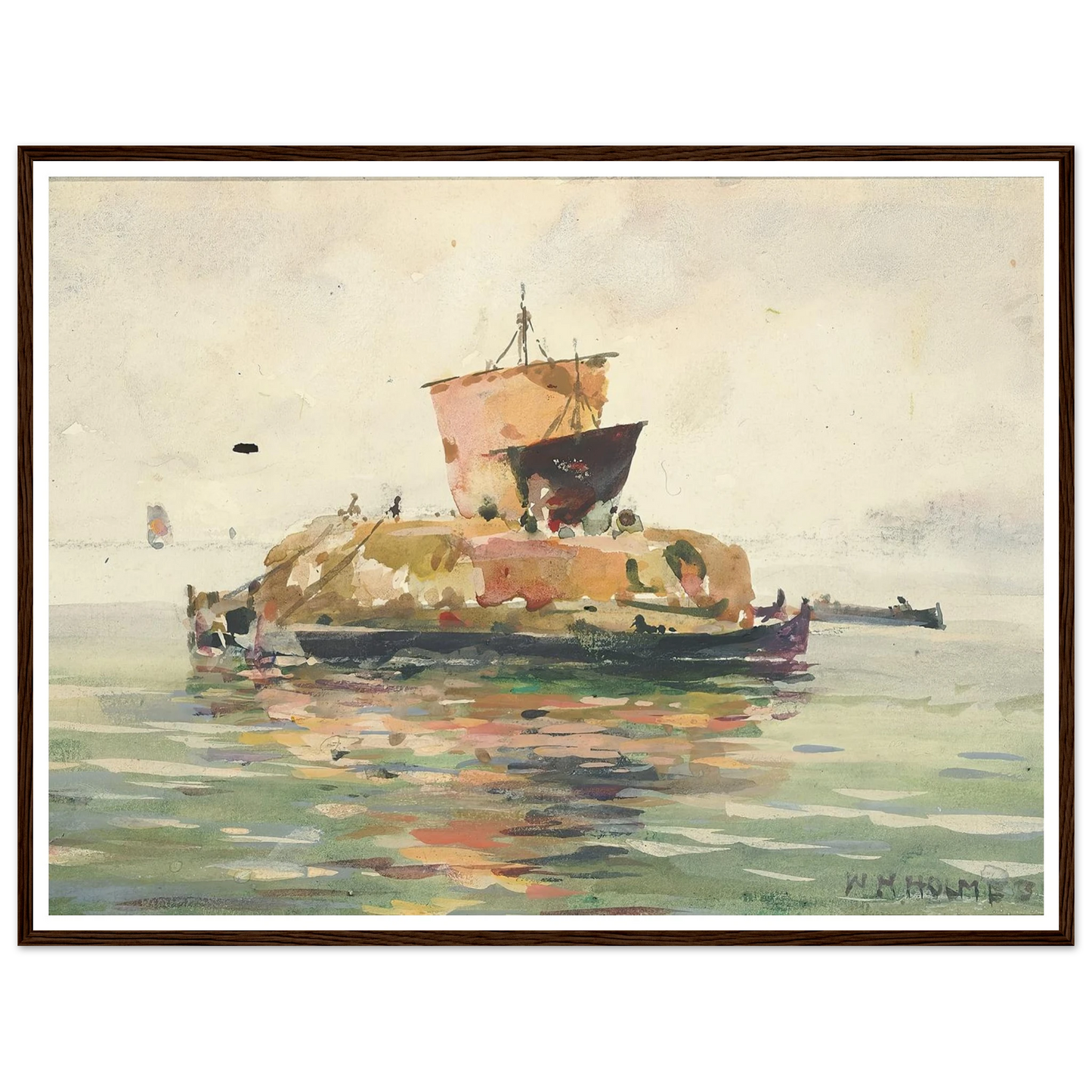 Venetian Freight Boats Art Print | William Henry Holmes - Framed Poster - 30x40 cm / 12x16″ - Black frame